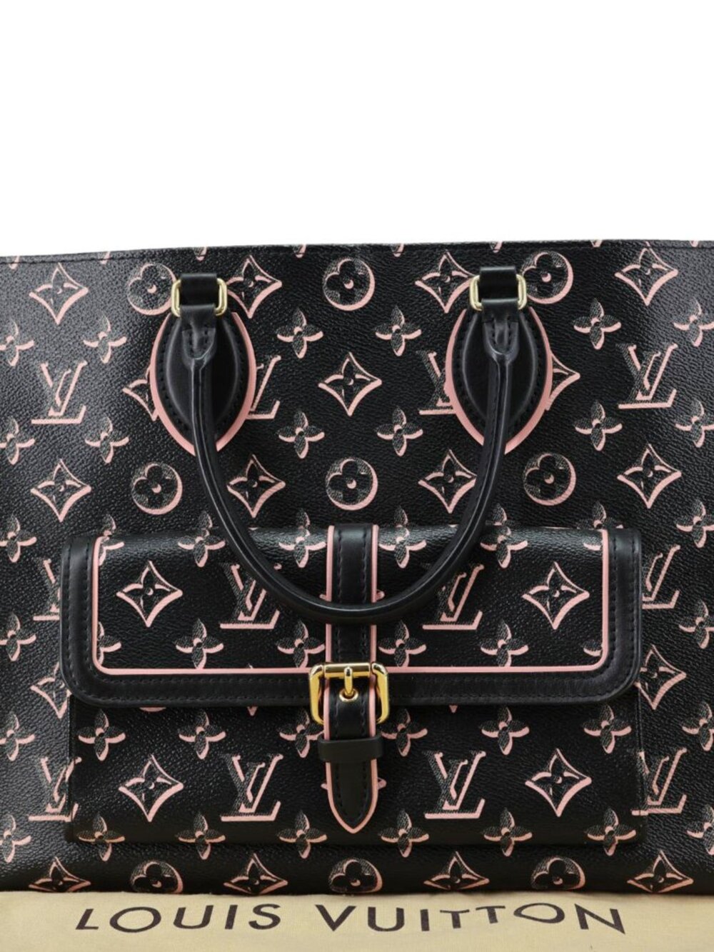 Louis Vuitton  Onthego MM Fall for You Neo Monogram Printed Canvas Tote Bag Blac - Picture 4 of 16